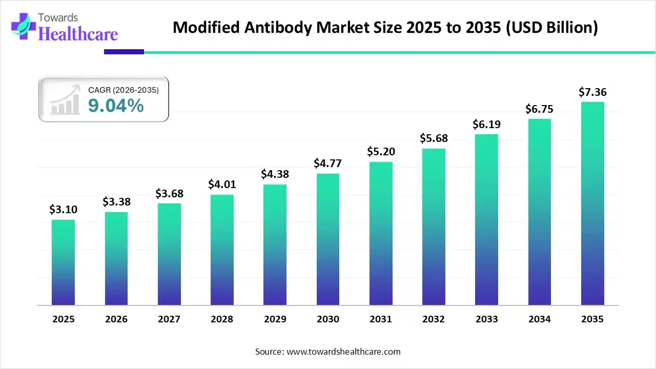 Modified Antibody Market Poised USD 7.36 Billion by 2035, Driven by Personalized Medicine and Biopharmaceutical Research