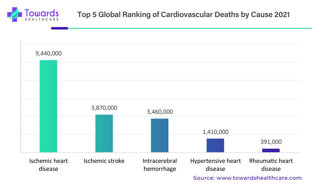 Top 5 Global Ranking of Cardiovascular Deaths by Cause 2021